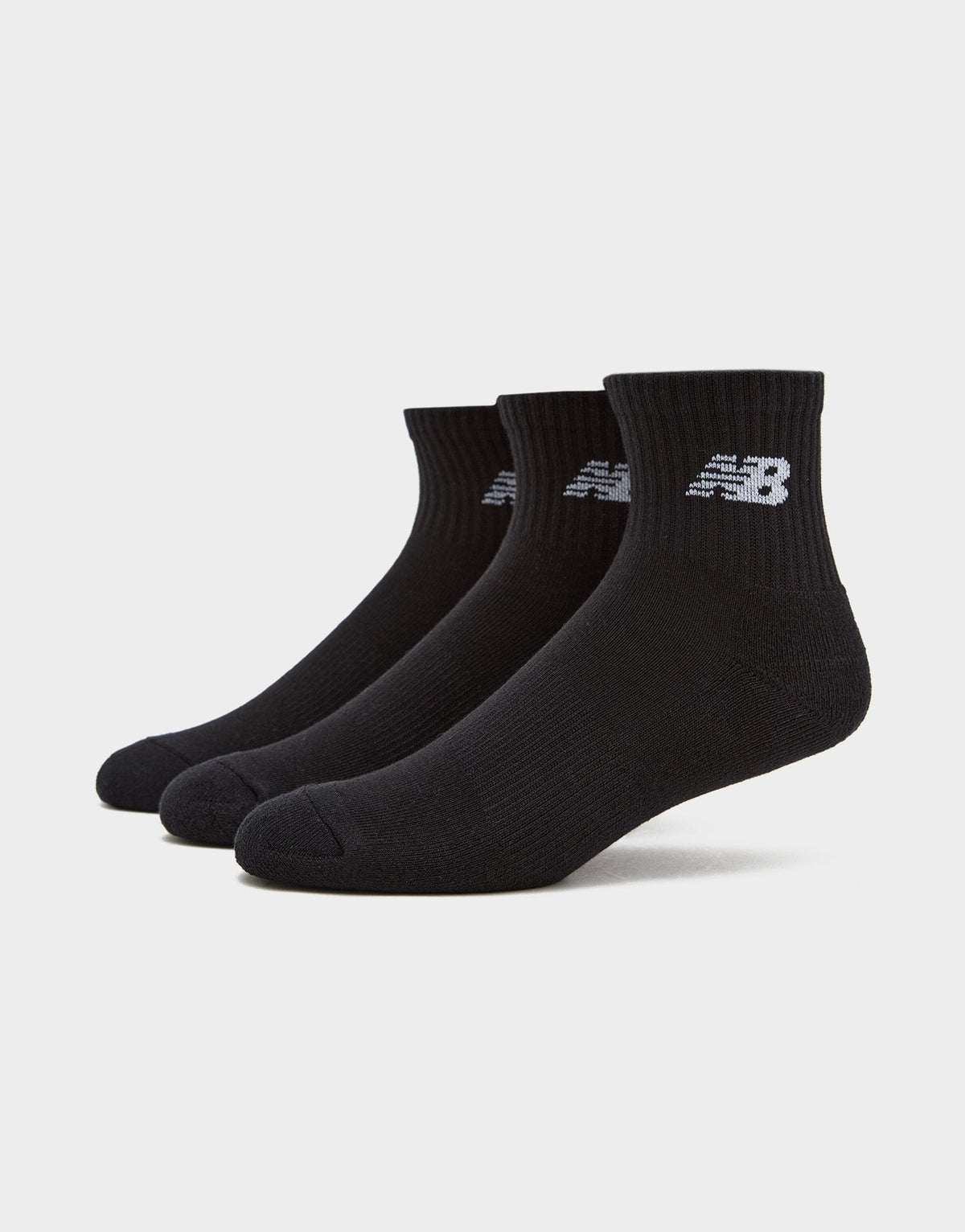 Fresh Walk Quarter Crew Socks 3 Pack in Black