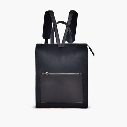Black suede adventure backpack