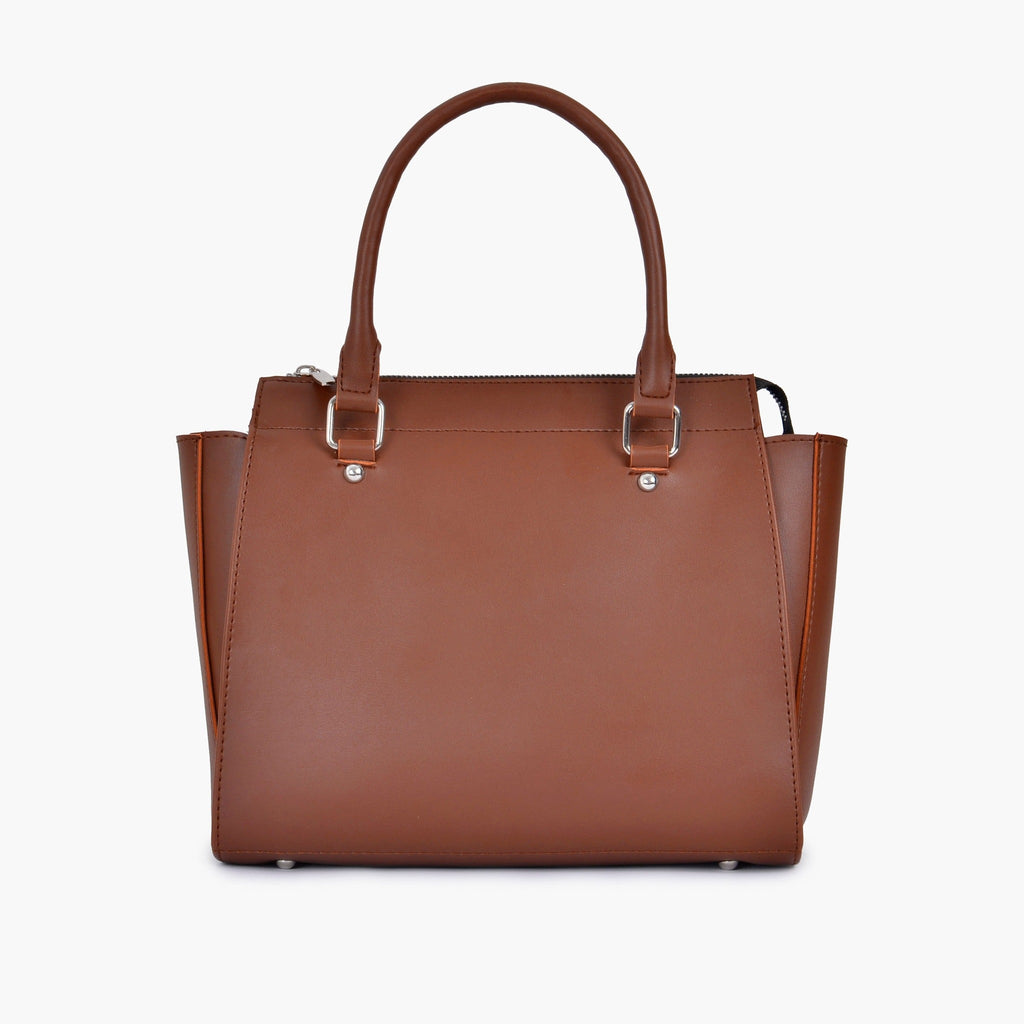 Brown structured tote bag