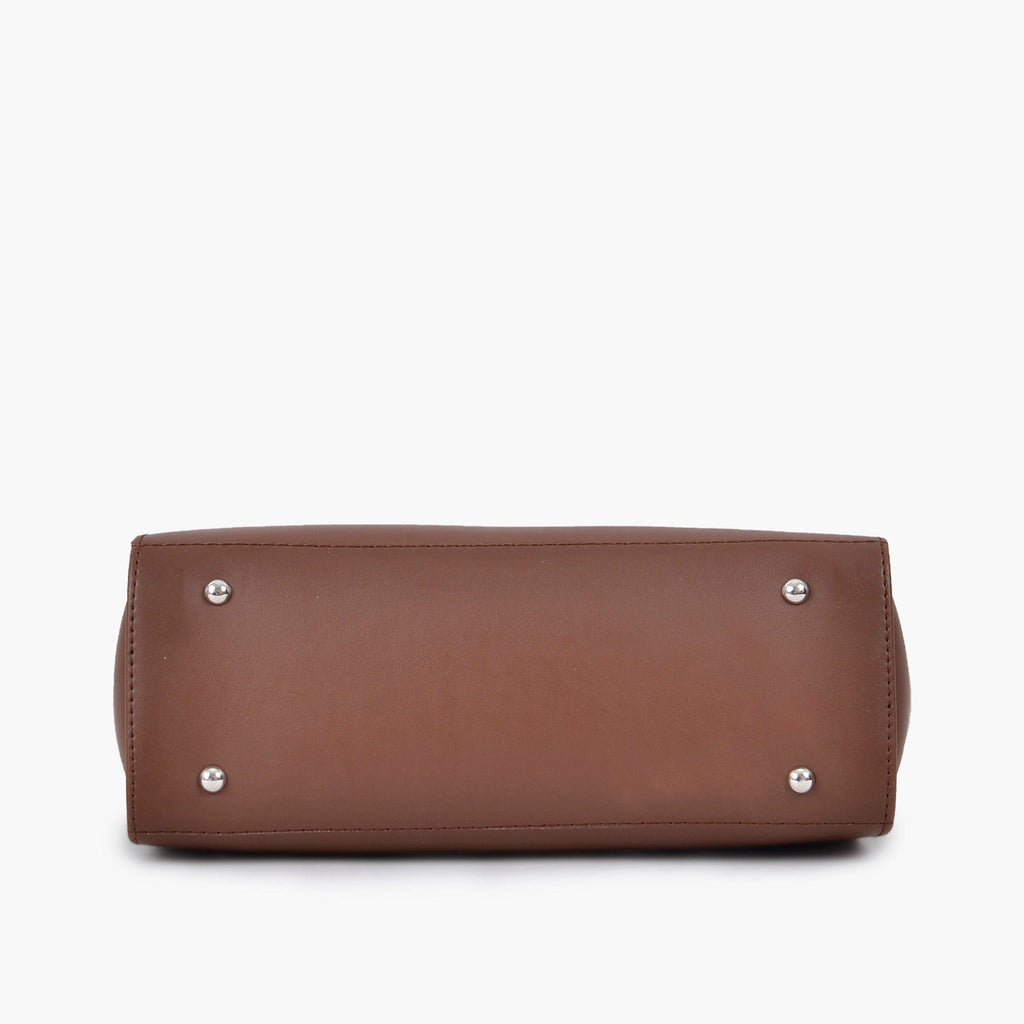 Brown structured tote bag