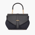 Black suede chain strap handbag